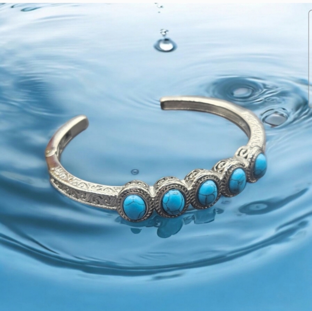 Blue Howlite Cuff Bracelet